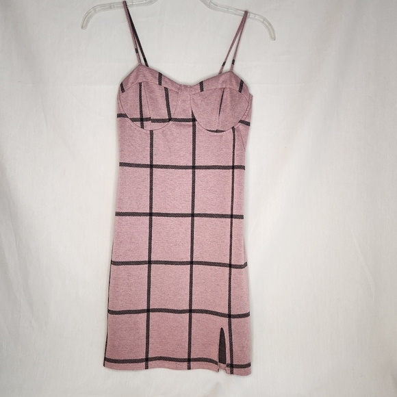Rue21 Pink and Black Plaid Dress - Picture 1 of 6